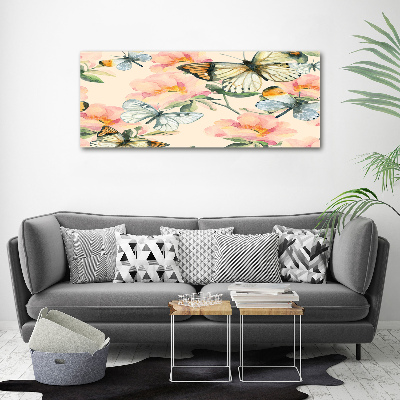 Wall art acrylic Butterflies and flowers