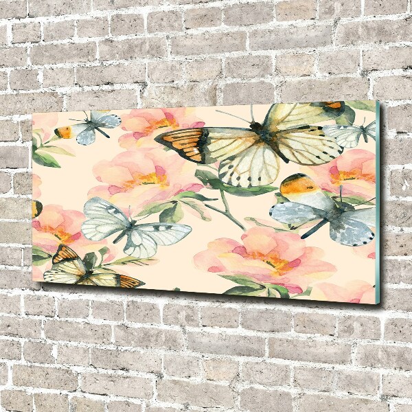 Wall art acrylic Butterflies and flowers