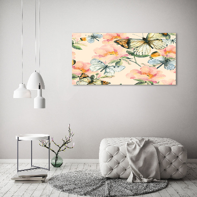 Wall art acrylic Butterflies and flowers