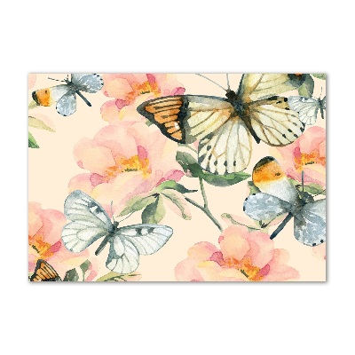 Wall art acrylic Butterflies and flowers