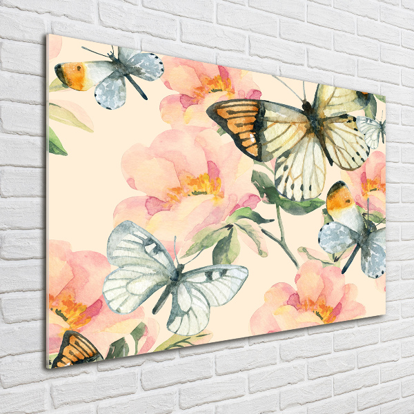 Wall art acrylic Butterflies and flowers