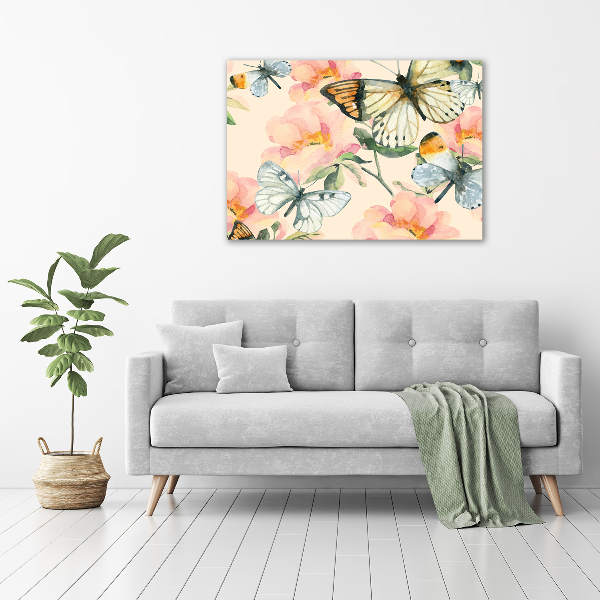 Wall art acrylic Butterflies and flowers