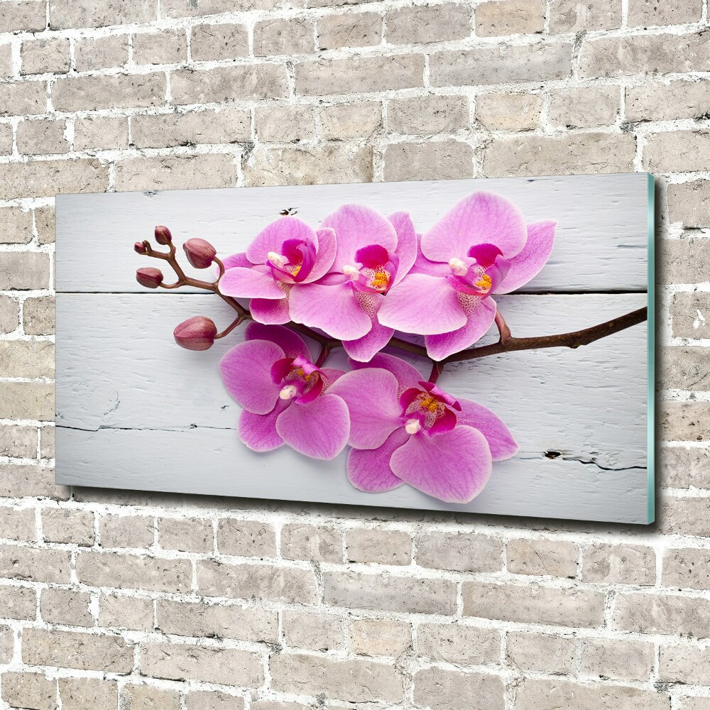 Print on acrylic Orchid on wood