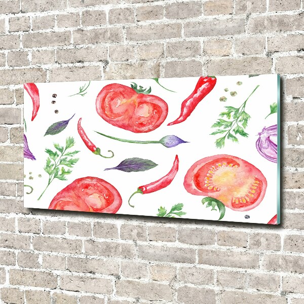 Acrylic print Tomato and spices