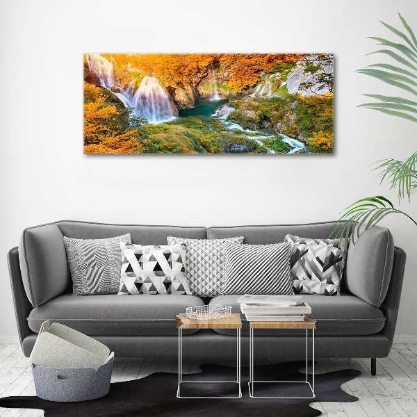 Print on acrylic Waterfall in autumn