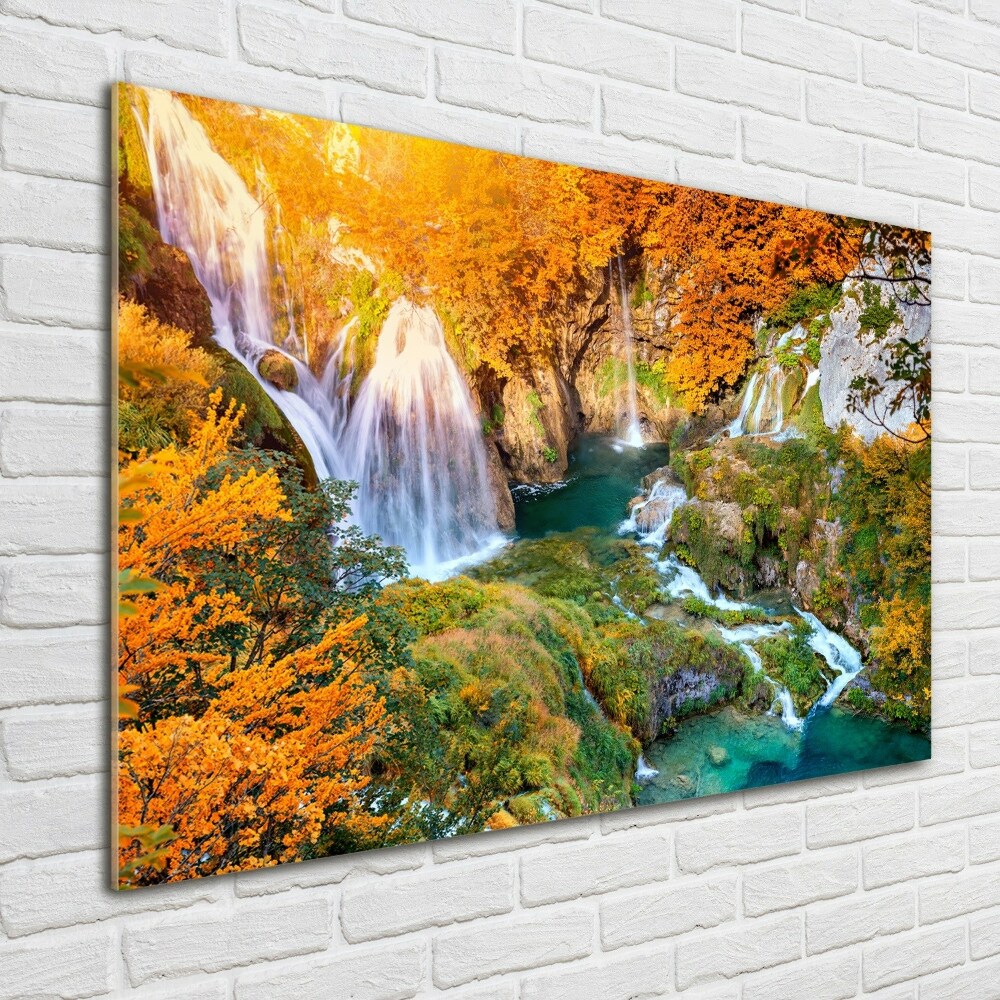 Print on acrylic Waterfall in autumn