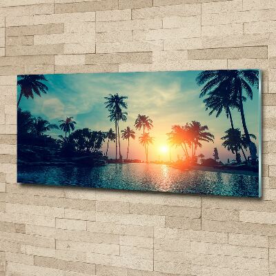 Print on acrylic Sunset palm trees