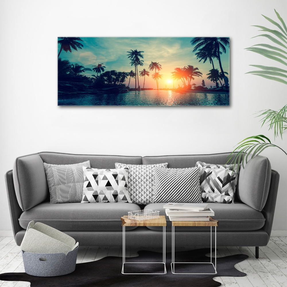 Print on acrylic Sunset palm trees