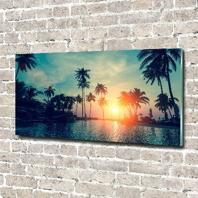 Print on acrylic Sunset palm trees