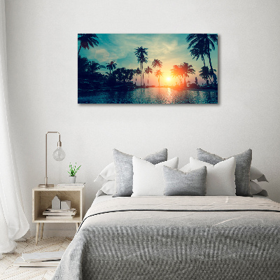 Print on acrylic Sunset palm trees