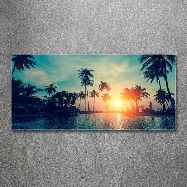 Print on acrylic Sunset palm trees