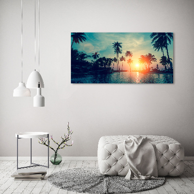 Print on acrylic Sunset palm trees