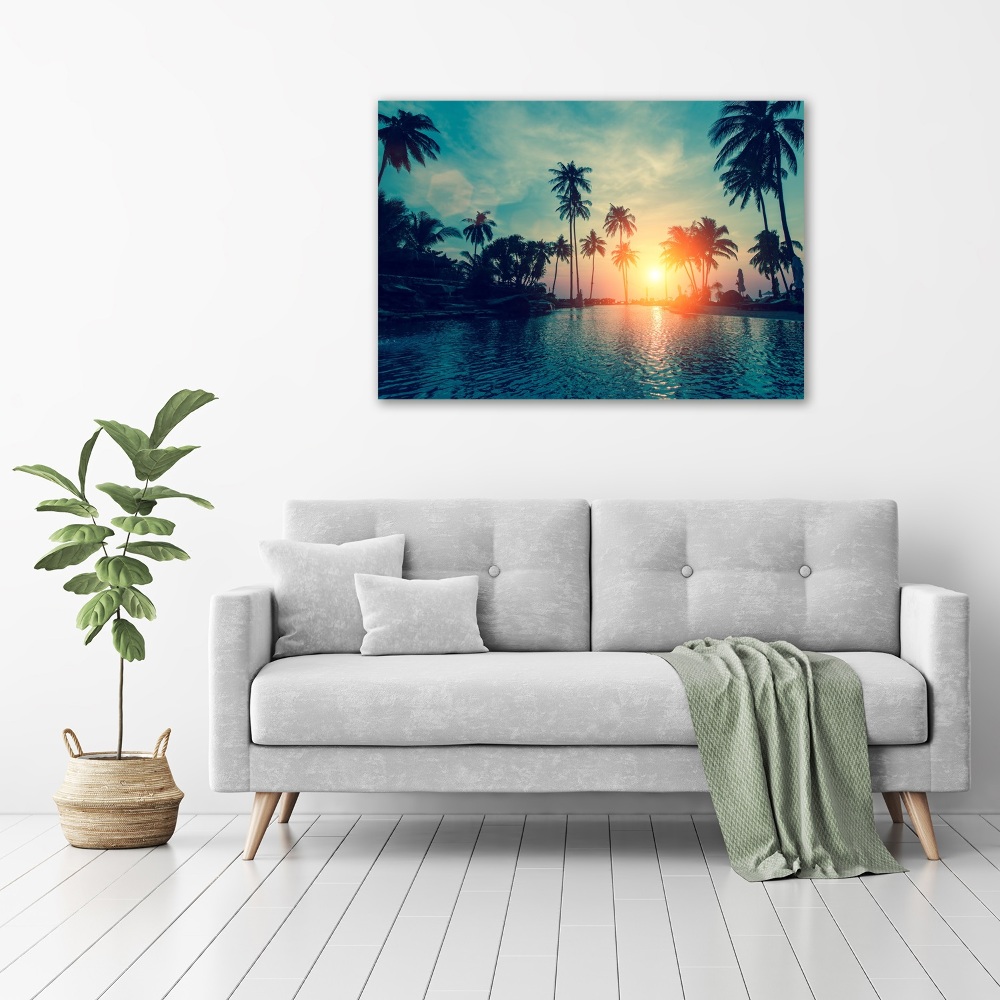 Print on acrylic Sunset palm trees