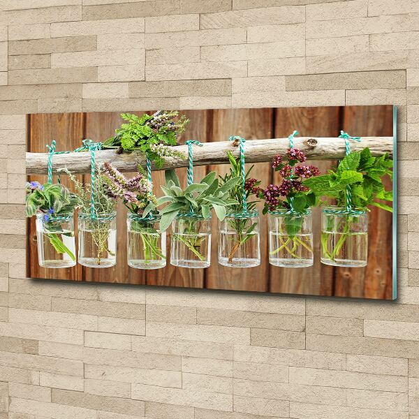 Acrylic wall art Herbs in jars