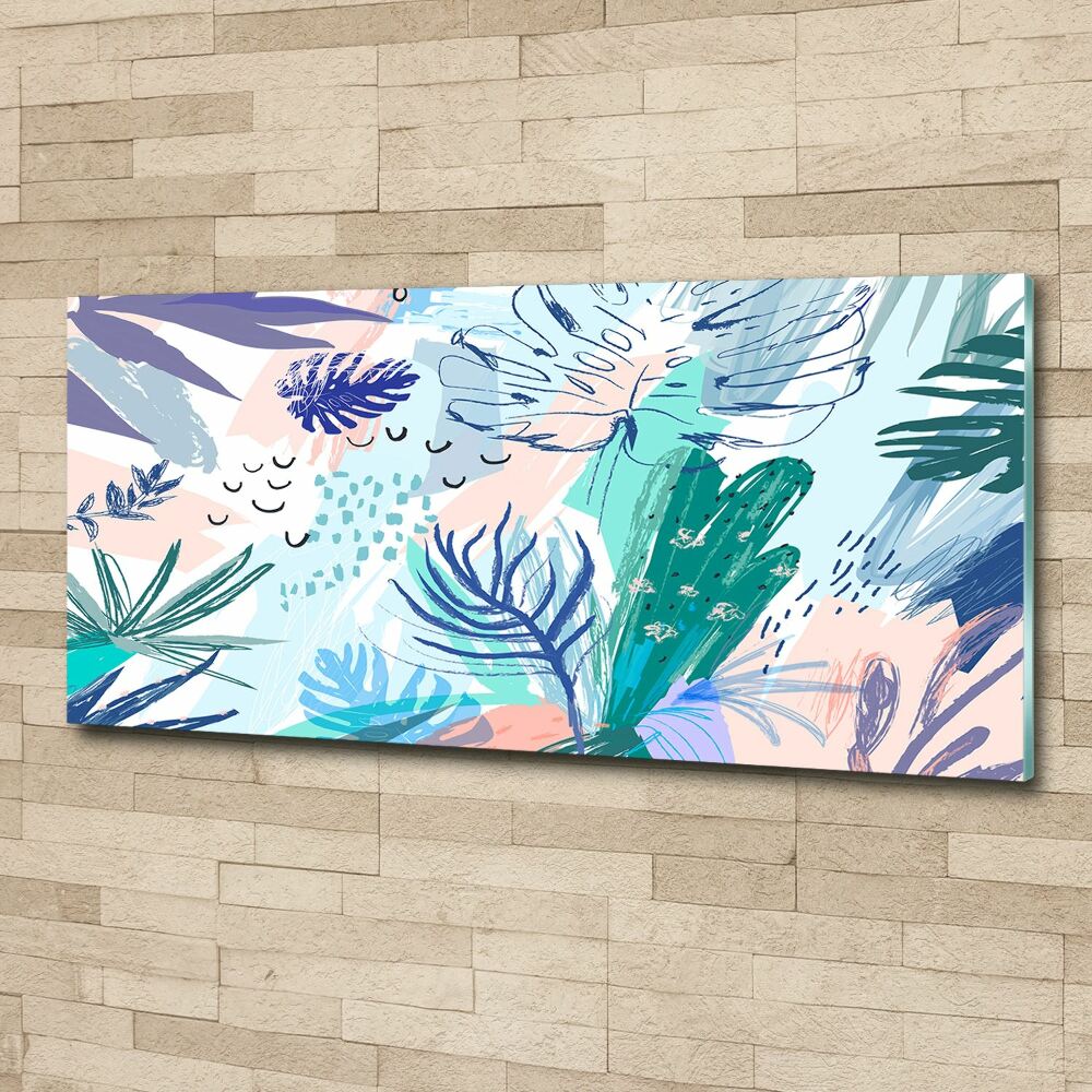 Wall art acrylic Tropical leaves