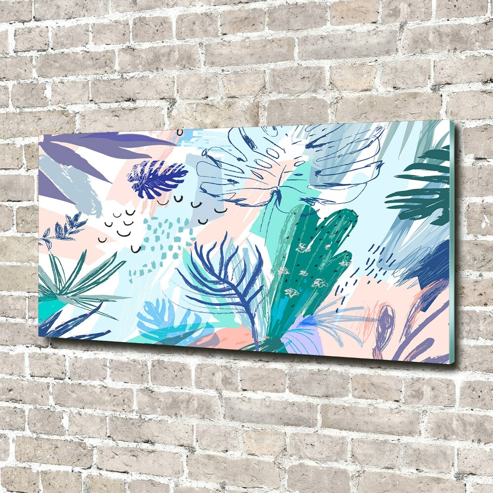 Wall art acrylic Tropical leaves