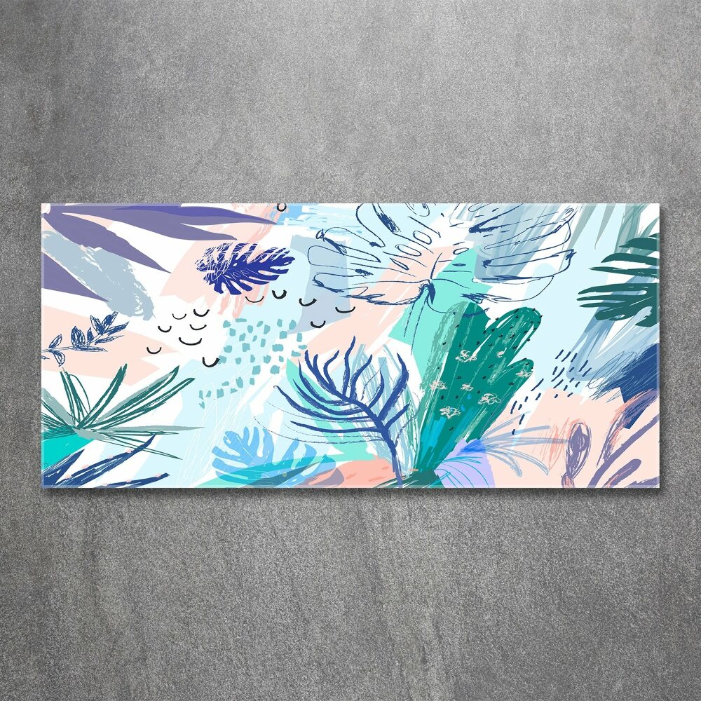 Wall art acrylic Tropical leaves