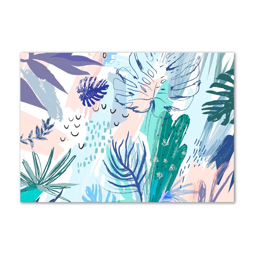 Wall art acrylic Tropical leaves