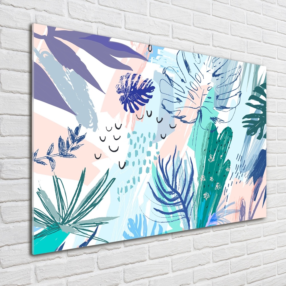 Wall art acrylic Tropical leaves