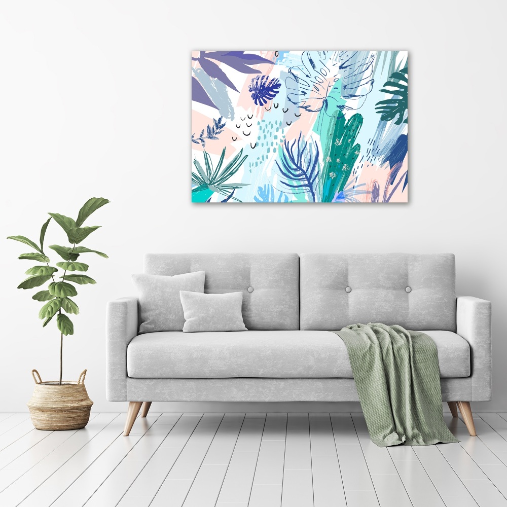 Wall art acrylic Tropical leaves