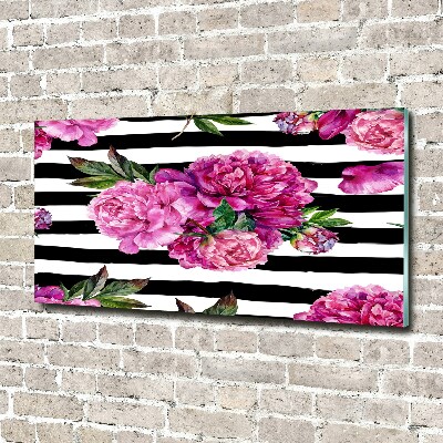 Acrylic wall art Pink peonies