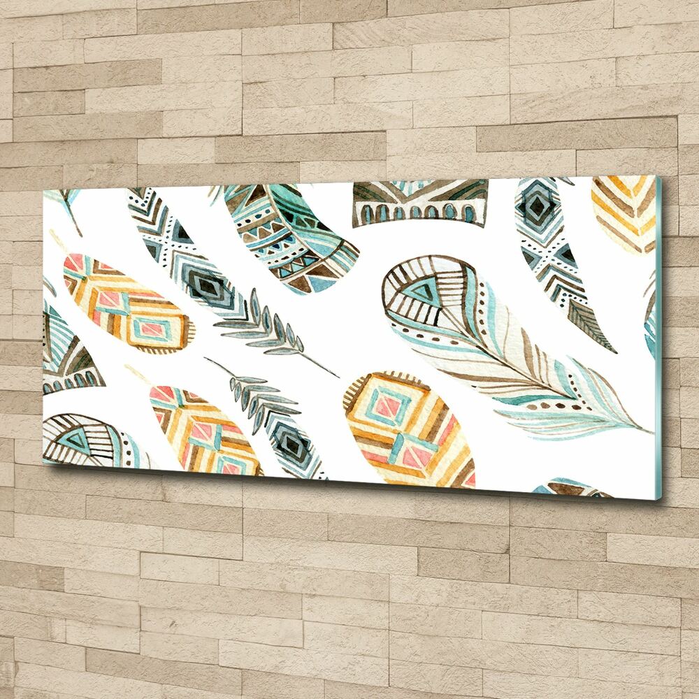 Wall art acrylic Ethnic feathers