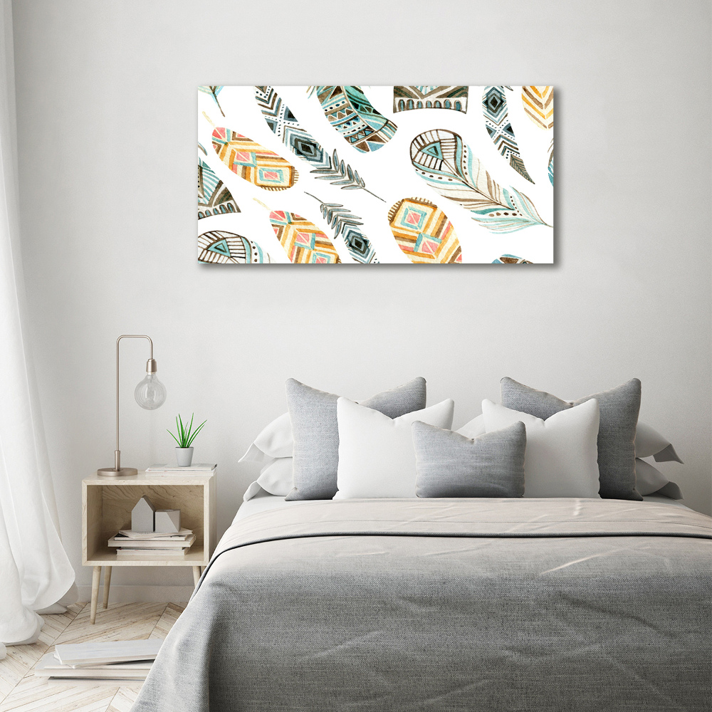 Wall art acrylic Ethnic feathers