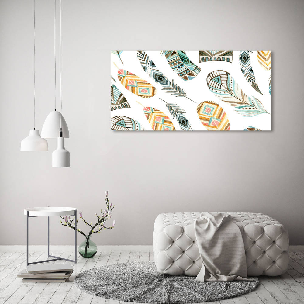 Wall art acrylic Ethnic feathers