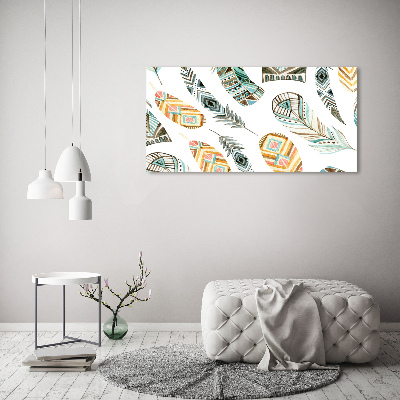 Wall art acrylic Ethnic feathers