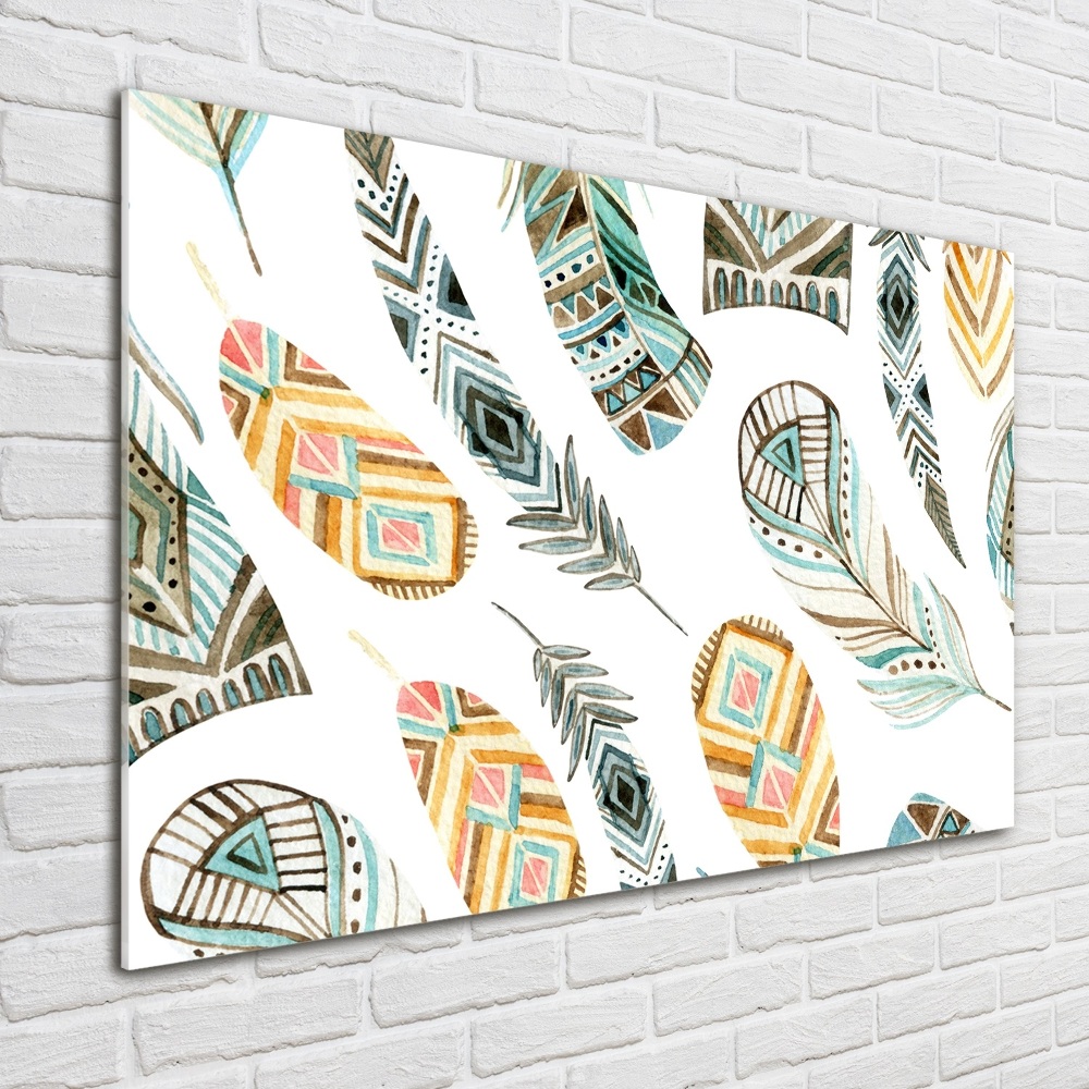 Wall art acrylic Ethnic feathers