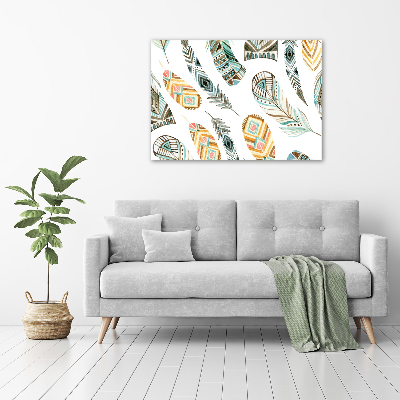 Wall art acrylic Ethnic feathers