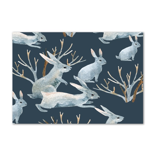 Print on acrylic Rabbits in winter