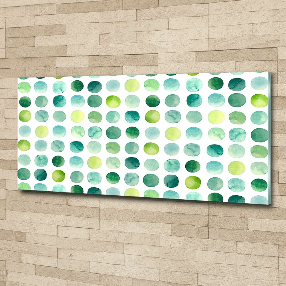 Wall art acrylic Green dots