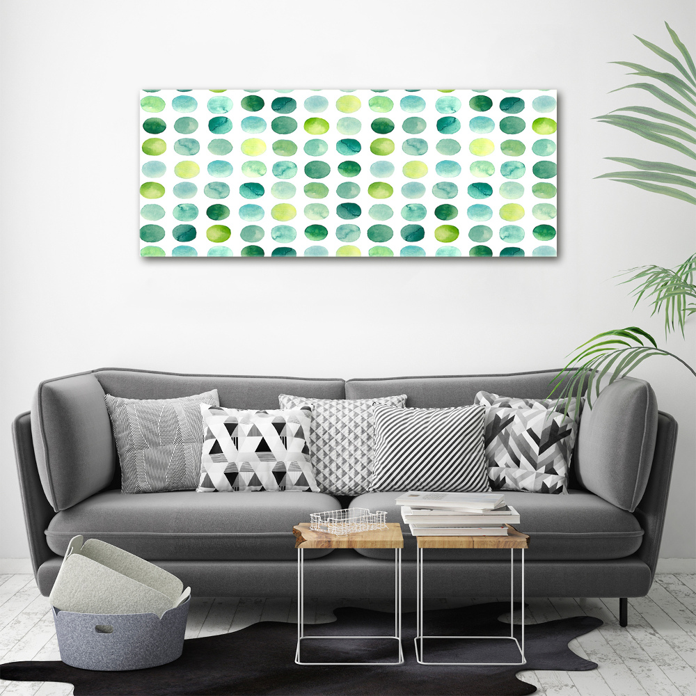 Wall art acrylic Green dots