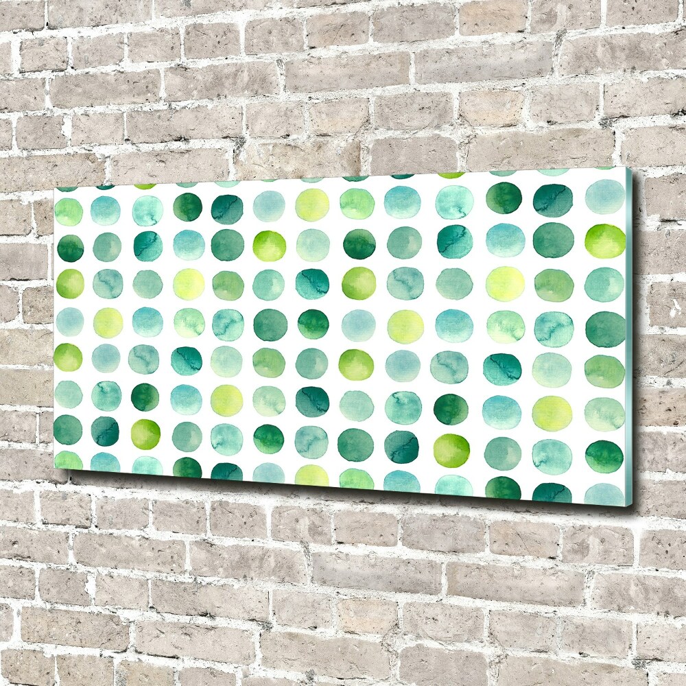 Wall art acrylic Green dots