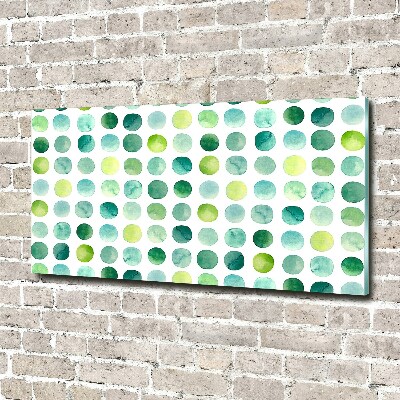 Wall art acrylic Green dots