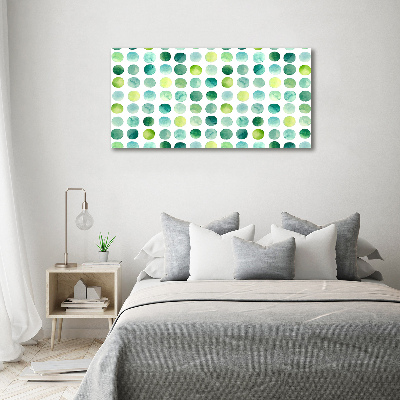 Wall art acrylic Green dots