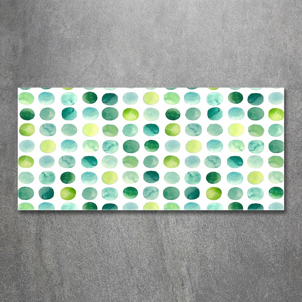 Wall art acrylic Green dots