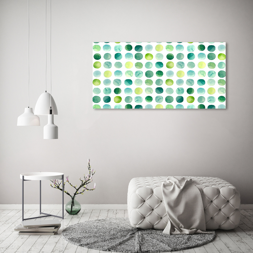 Wall art acrylic Green dots