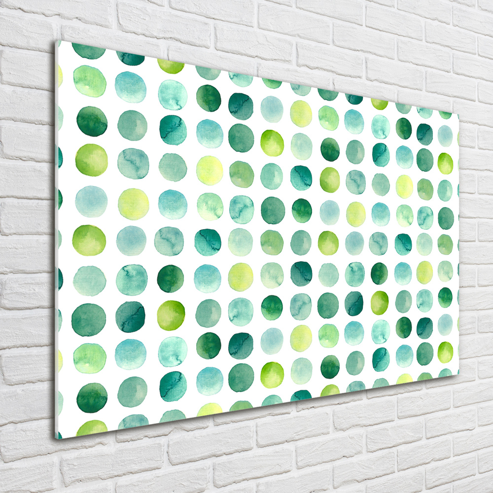 Wall art acrylic Green dots