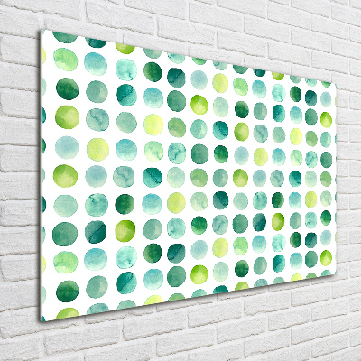 Wall art acrylic Green dots