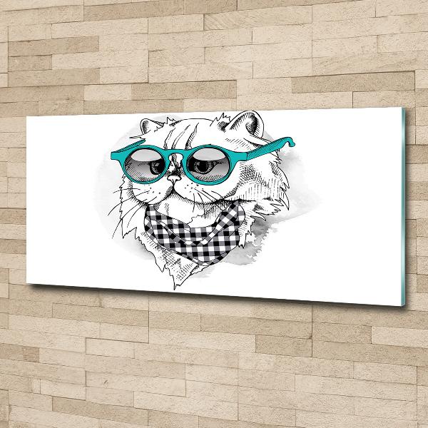 Print on acrylic Cat with glasses