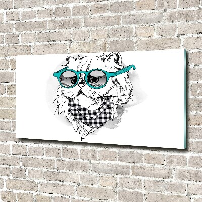 Print on acrylic Cat with glasses