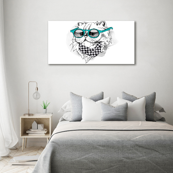 Print on acrylic Cat with glasses