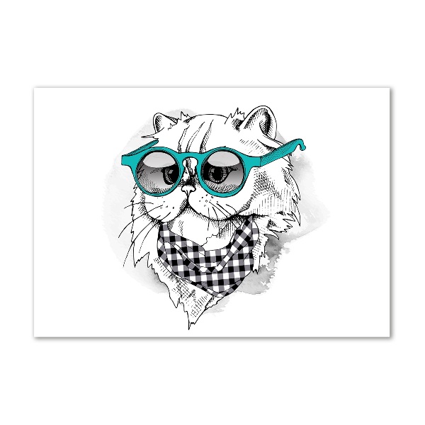 Print on acrylic Cat with glasses