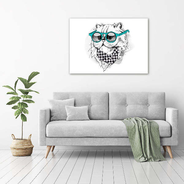 Print on acrylic Cat with glasses