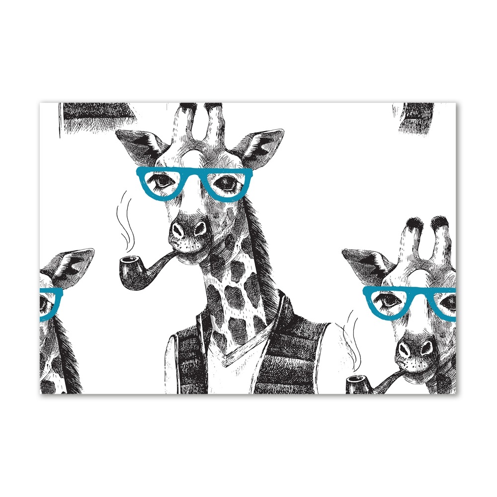 Print on acrylic Giraffe with glasses