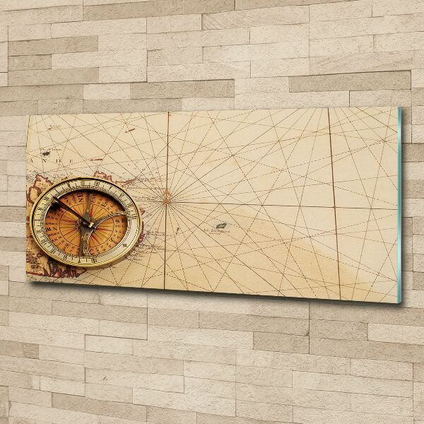 Acrylic wall art Compass on the map