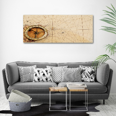 Acrylic wall art Compass on the map