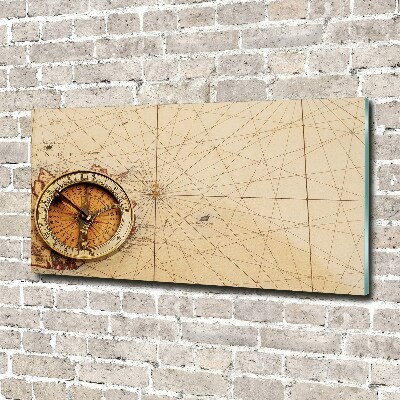 Acrylic wall art Compass on the map